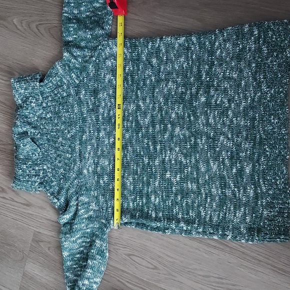 Cloud Chaser long sleeve turtleneck sweater green white large - Picture 6 of 7